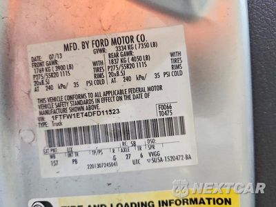 Zdjęcie 13 z 13 samochodu: 2013 FORD F150 SUPERCREW VIN:1FTFW1ET4DFD11323 - miniatura