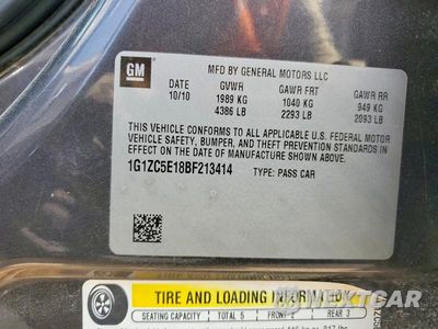 Zdjęcie 12 z 12 samochodu: 2011 CHEVROLET MALIBU 1LT VIN:1G1ZC5E18BF213414 - miniatura