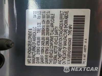 Zdjęcie 13 z 13 samochodu: 2022 HONDA CR-V EX VIN:5J6RW2H59NA009406 - miniatura