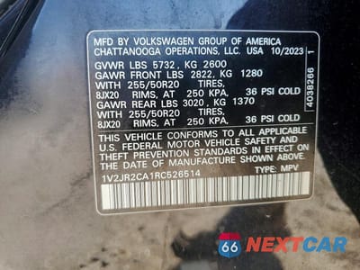 Zdjęcie 13 z 13 samochodu: 2024 VOLKSWAGEN ATLAS SE VIN:1V2JR2CA1RC526514 - miniatura