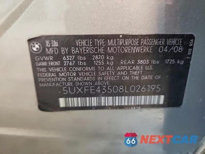 Zdjęcie 13 z 13 samochodu: 2008 BMW X5 3.0I VIN:5UXFE43508L026195 - miniatura