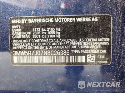 Zdjęcie 12 z 12 samochodu: 2022 BMW 330XI VIN:3MW5R7J07N8C26386 - miniatura