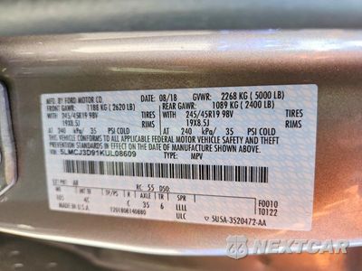 Zdjęcie 13 z 13 samochodu: 2019 LINCOLN MKC RESERVE VIN:5LMCJ3D91KUL08609 - miniatura