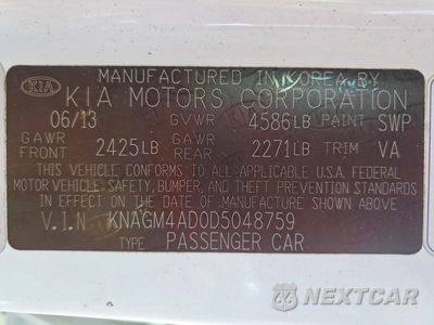 Zdjęcie 12 z 12 samochodu: 2013 KIA OPTIMA HYBRID VIN:KNAGM4AD0D5048759 - miniatura