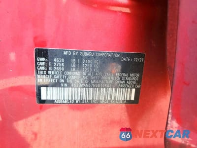 Zdjęcie 12 z 12 samochodu: 2022 SUBARU LEGACY LIMITED VIN:4S3BWAN67N3011559 - miniatura