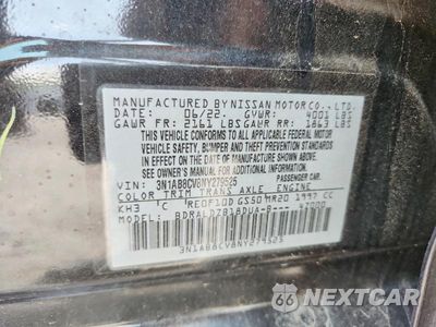 Zdjęcie 12 z 12 samochodu: 2022 NISSAN SENTRA SV VIN:3N1AB8CV8NY279525 - miniatura