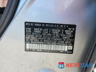 Zdjęcie 12 z 12 samochodu: 2019 HONDA FIT LX VIN:3HGGK5H48KM701576 - miniatura