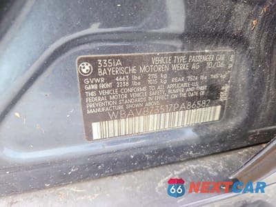 Zdjęcie 12 z 12 samochodu: 2007 BMW 335 I VIN:WBAVB73517PA86582 - miniatura