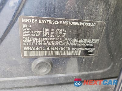 Zdjęcie 12 z 12 samochodu: 2014 BMW 535 I VIN:WBA5B1C56ED478448 - miniatura