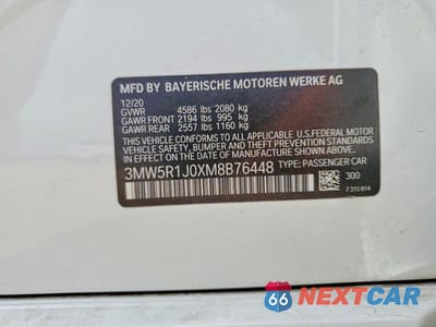 Zdjęcie 13 z 13 samochodu: 2021 BMW 330I VIN:3MW5R1J0XM8B76448 - miniatura