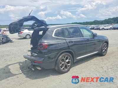 Trzecie zdjęcie samochodu z tyłu: 2022 BMW X3 SDRIVE30I VIN:5UX43DP02N9J97986 - miniatura