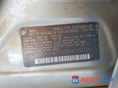 Zdjęcie 12 z 12 samochodu: 2008 BMW 328 I VIN:WBAVA37518NL53722 - miniatura