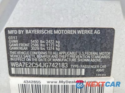 Zdjęcie 13 z 13 samochodu: 2018 BMW 740 I VIN:WBA7E2C54JG742183 - miniatura
