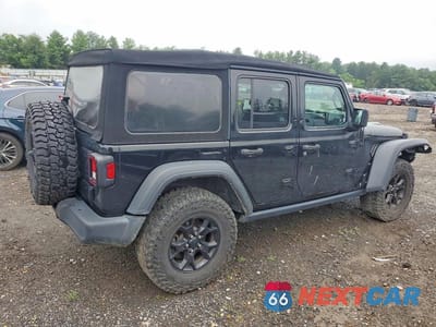 Trzecie zdjęcie samochodu z tyłu: 2022 JEEP WRANGLER UNLIMITED SPORT VIN:1C4HJXDG5NW129503 - miniatura