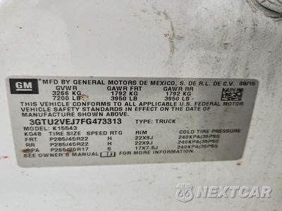 Zdjęcie 12 z 12 samochodu: 2015 GMC SIERRA K1500 SLT VIN:3GTU2VEJ7FG473313 - miniatura