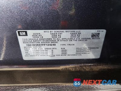 Zdjęcie 12 z 12 samochodu: 2015 CHEVROLET SILVERADO VIN:1GC1KVE87FF124248 - miniatura