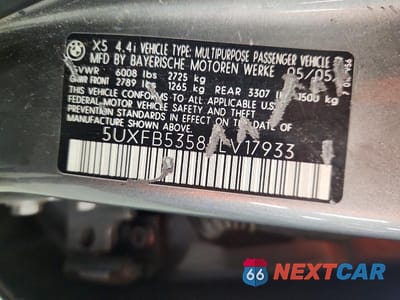 Zdjęcie 13 z 13 samochodu: 2005 BMW X5 VIN:5UXFB53585LV17933 - miniatura