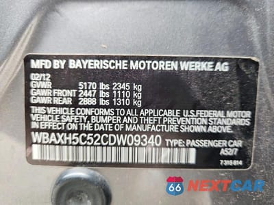 Zdjęcie 13 z 13 samochodu: 2012 BMW 528 XI VIN:WBAXH5C52CDW09340 - miniatura