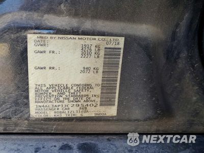 Zdjęcie 12 z 12 samochodu: 2018 NISSAN ALTIMA 2.5/S/SV/SL/SR VIN:1N4AL3AP3JC295402 - miniatura