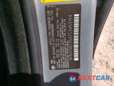 Zdjęcie 12 z 12 samochodu: 2007 BMW 530 I VIN:WBANE73547CM53194 - miniatura
