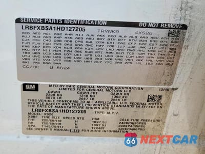 Zdjęcie 12 z 12 samochodu: 2017 BUICK ENVISION ESSENCE VIN:LRBFXBSA1HD127205 - miniatura