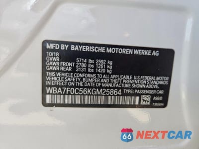 Zdjęcie 12 z 12 samochodu: 2019 BMW 750 I VIN:WBA7F0C56KGM25864 - miniatura