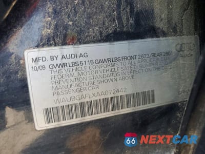 Zdjęcie 12 z 12 samochodu: 2010 AUDI S4 PREMIUM PLUS VIN:WAUBGAFLXAA072442 - miniatura
