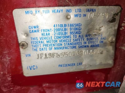 Zdjęcie 13 z 13 samochodu: 1998 SUBARU FORESTER S VIN:JF1SF6550WG706521 - miniatura