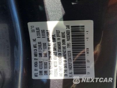 Zdjęcie 12 z 12 samochodu: 2013 HONDA ACCORD LX VIN:1HGCR2F32DA192376 - miniatura