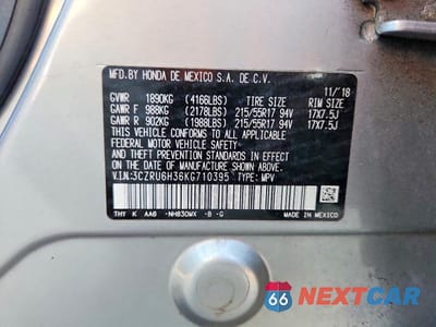 Zdjęcie 13 z 13 samochodu: 2019 HONDA HR-V LX VIN:3CZRU6H36KG710395 - miniatura
