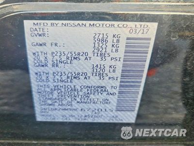 Zdjęcie 14 z 14 samochodu: 2017 NISSAN PATHFINDER PLATINUM VIN:5N1DR2MM9HC672015 - miniatura
