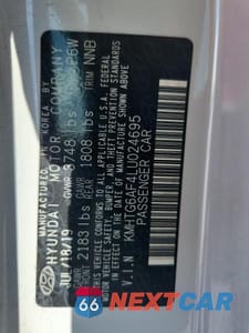 Zdjęcie 12 z 12 samochodu: 2020 HYUNDAI VELOSTER 2.0L VIN:KMHTG6AF4LU024695 - miniatura
