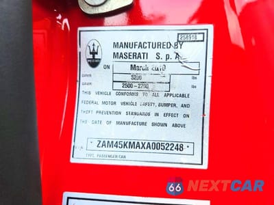 Zdjęcie 13 z 13 samochodu: 2010 MASERATI GRANTURISMO VIN:ZAM45KMAXA0052248 - miniatura