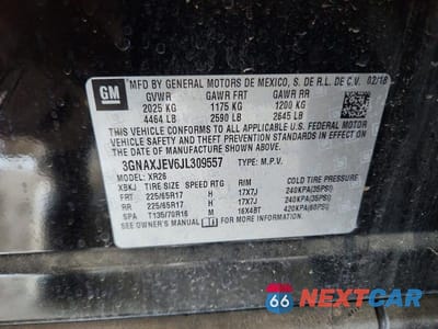 Zdjęcie 13 z 13 samochodu: 2018 CHEVROLET EQUINOX LT VIN:3GNAXJEV6JL309557 - miniatura