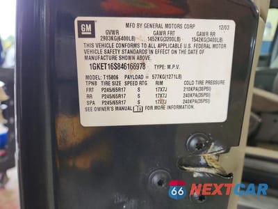 Zdjęcie 13 z 13 samochodu: 2004 GMC ENVOY XL VIN:1GKET16S846166978 - miniatura