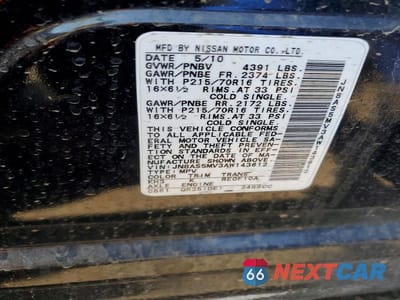 Zdjęcie 13 z 13 samochodu: 2010 NISSAN ROGUE S VIN:JN8AS5MV3AW143612 - miniatura