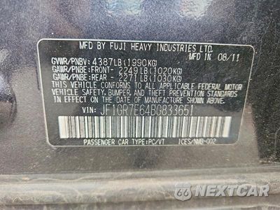 Zdjęcie 12 z 12 samochodu: 2011 SUBARU IMPREZA WRX VIN:JF1GR7E64BG833651 - miniatura