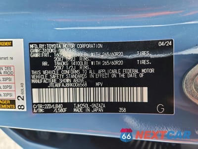 Zdjęcie 13 z 13 samochodu: 2024 TOYOTA LAND CRUISER BASE VIN:JTEABFAJ8RK006568 - miniatura