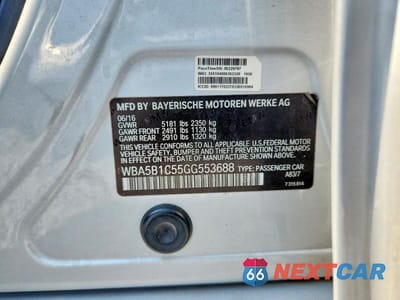 Zdjęcie 12 z 12 samochodu: 2016 BMW 535 I VIN:WBA5B1C55GG553688 - miniatura