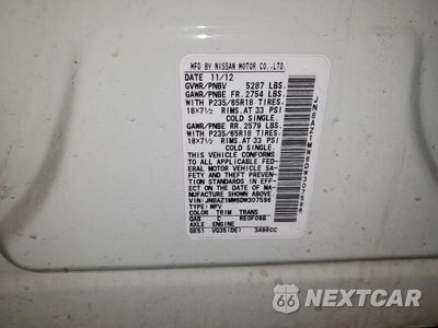 Zdjęcie 13 z 13 samochodu: 2013 NISSAN MURANO S VIN:JN8AZ1MW6DW307596 - miniatura
