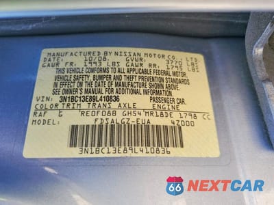 Zdjęcie 13 z 13 samochodu: 2009 NISSAN VERSA 1.8 S VIN:3N1BC13E89L410836 - miniatura