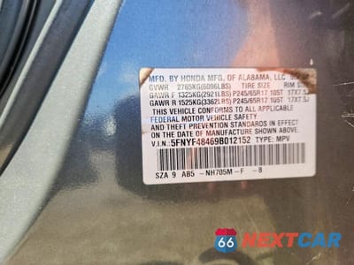 Zdjęcie 13 z 13 samochodu: 2009 HONDA PILOT EX VIN:5FNYF48469B012152 - miniatura
