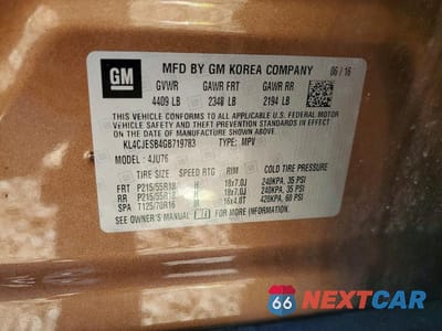 Zdjęcie 13 z 13 samochodu: 2016 BUICK ENCORE VIN:KL4CJESB4GB719783 - miniatura