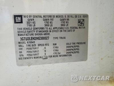 Zdjęcie 12 z 12 samochodu: 2017 GMC SIERRA K1500 VIN:3GTU2LEH2HG388027 - miniatura