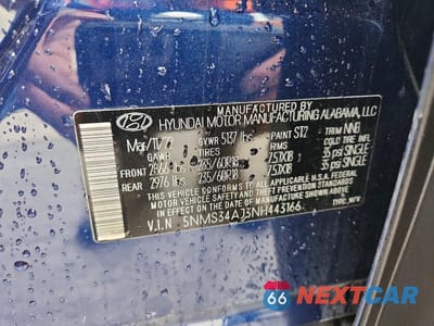 Zdjęcie 13 z 13 samochodu: 2022 HYUNDAI SANTA FE SEL VIN:5NMS34AJ3NH443166 - miniatura