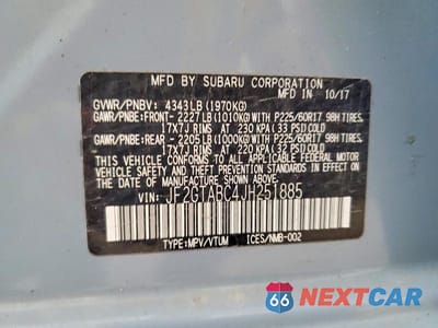 Zdjęcie 14 z 14 samochodu: 2018 SUBARU CROSSTREK PREMIUM VIN:JF2GTABC4JH251885 - miniatura