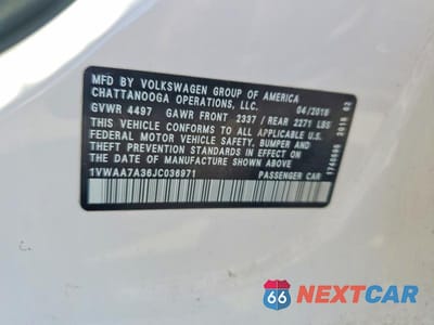 Zdjęcie 12 z 12 samochodu: 2018 VOLKSWAGEN PASSAT S/R-LINE VIN:1VWAA7A36JC036971 - miniatura