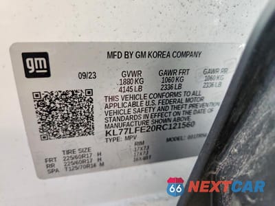 Zdjęcie 13 z 13 samochodu: 2024 CHEVROLET TRAX LS VIN:KL77LFE20RC121560 - miniatura