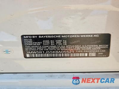 Zdjęcie 12 z 12 samochodu: 2019 BMW 330I VIN:3MW5R1J55K8A05521 - miniatura