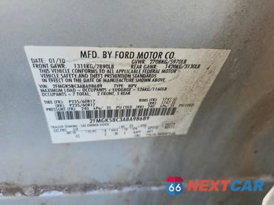 Zdjęcie 13 z 13 samochodu: 2010 FORD FLEX VIN:2FMGK5BC3ABA98689 - miniatura